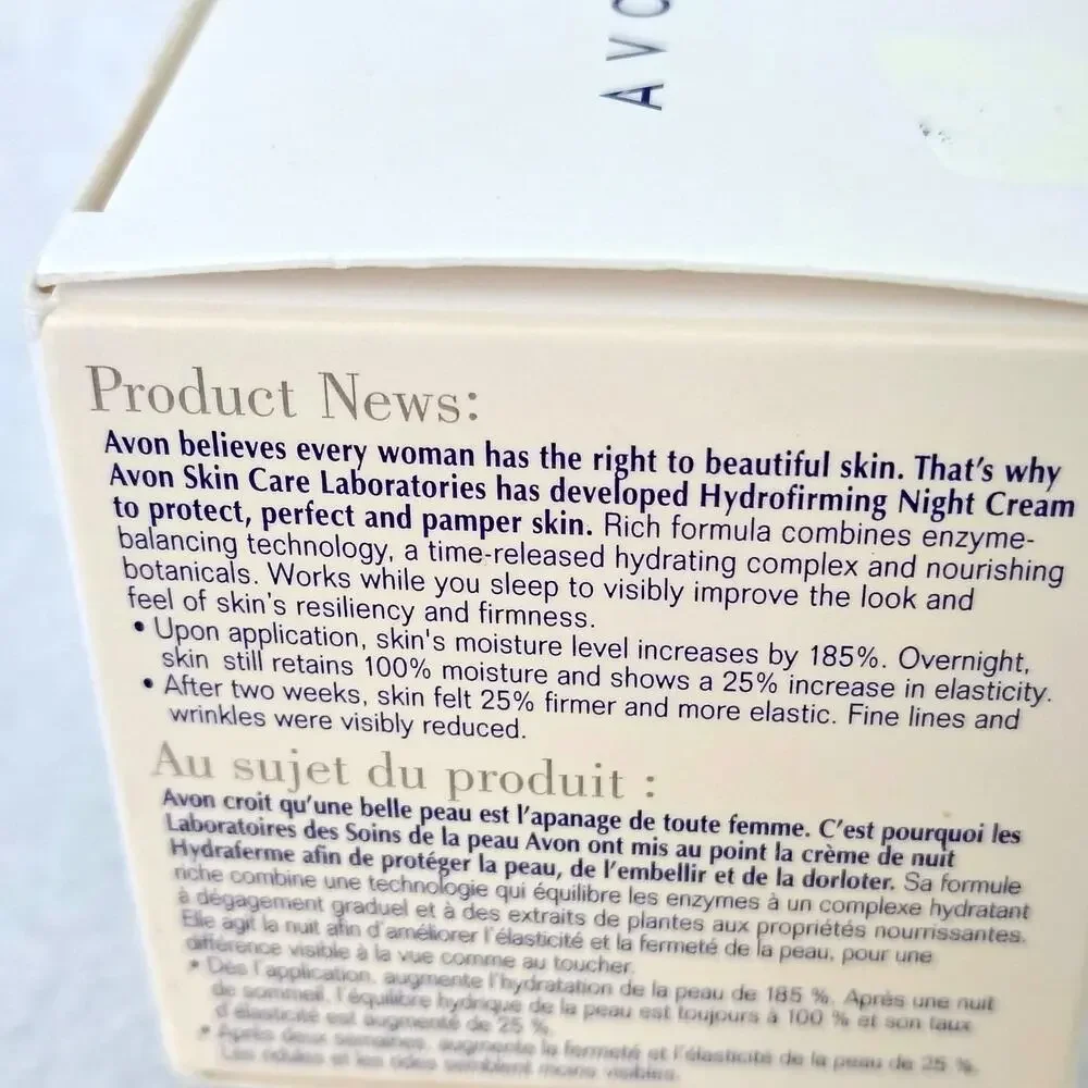 Avon Hydrofirming Night Cream Face Neck 1.7 oz. Anti Aging NEW Discontinued NOS